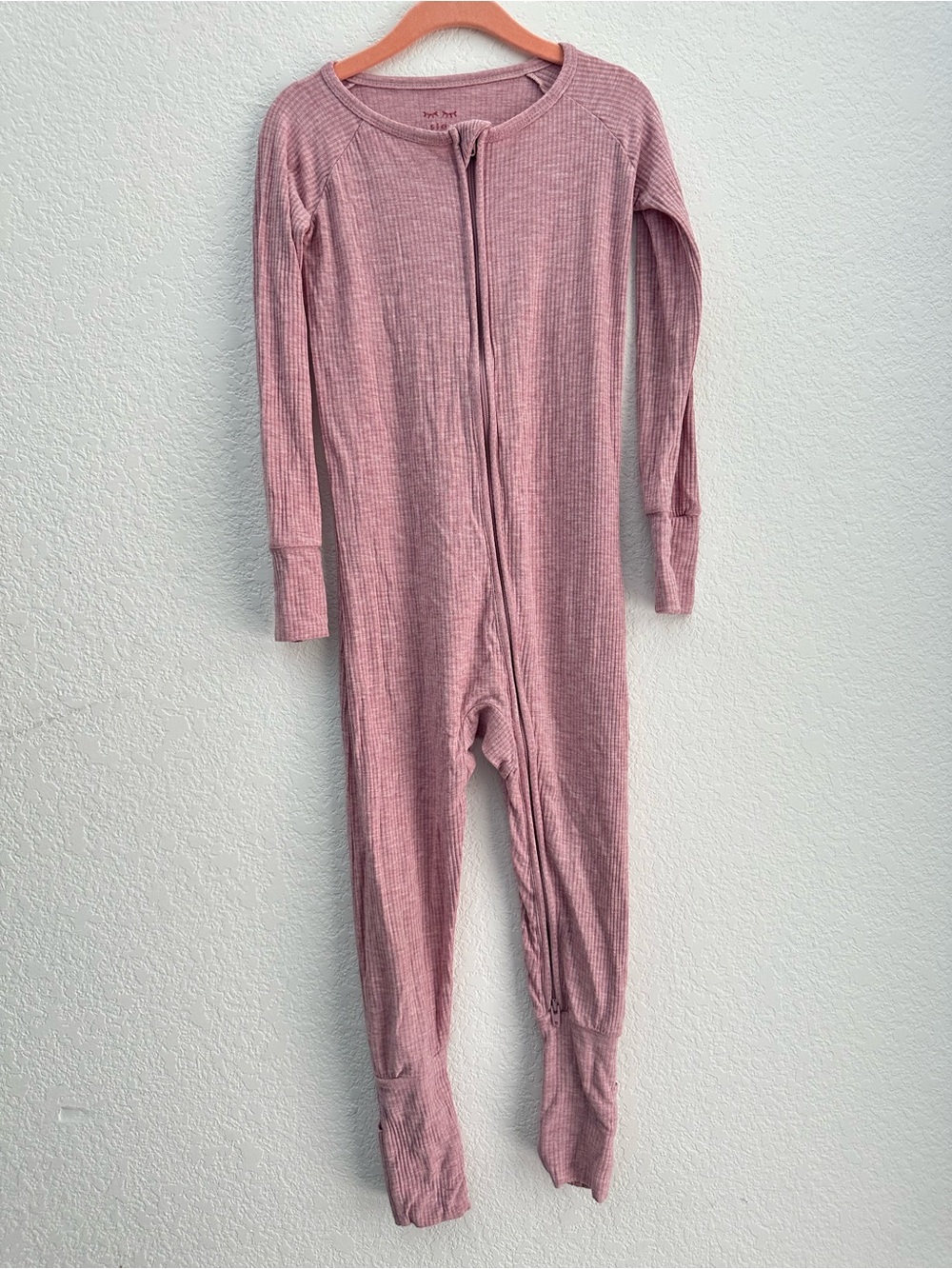 Little Sleepies Heather Mauve Ribbed Zippy Bamboo Pajamas Romper Sleeper 3T